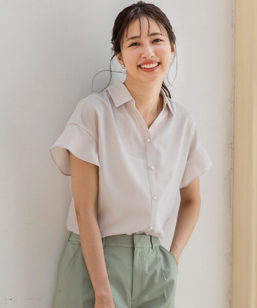 ANY SIS(エニィスィス)の「【洗える】リネンライク ブラウス(シャツ/ブラウス・レディース・ネイビー系/ライトグリーン系/ライトグレー系/ピンク系・2)」の1枚目の写真