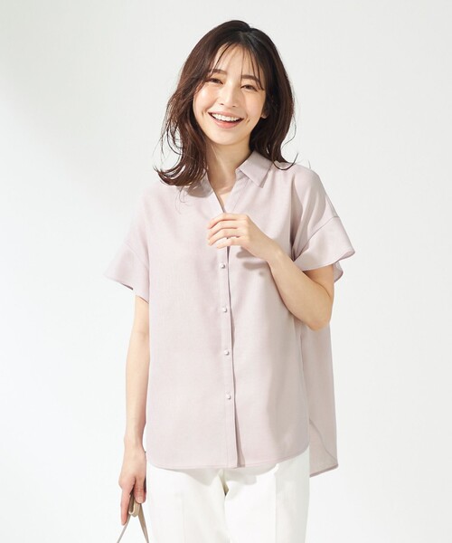 ANY SIS(エニィスィス)の「【洗える】リネンライク ブラウス(シャツ/ブラウス・レディース・ネイビー系/ライトグリーン系/ライトグレー系/ピンク系・2)」の4枚目の写真