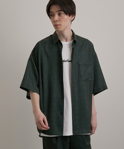 JUNRED（ジュンレッド）の「ヴィンテージアラベスクプリントルーズシャツ（シャツ/ブラウス・メンズ・グリーン/ブラック系その他・L/S/M）」の5枚目の写真