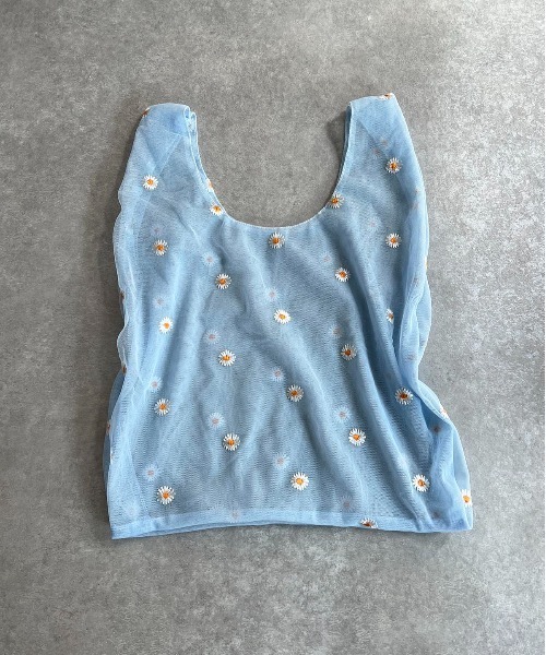 PICCIN(ピッチン)の「【WEB限定】フラワーエンブロイダリーエコバッグ(ショルダーバッグ・レディース・ブラック/パープル/イエロー/ブルー・FREE)」の9枚目の写真