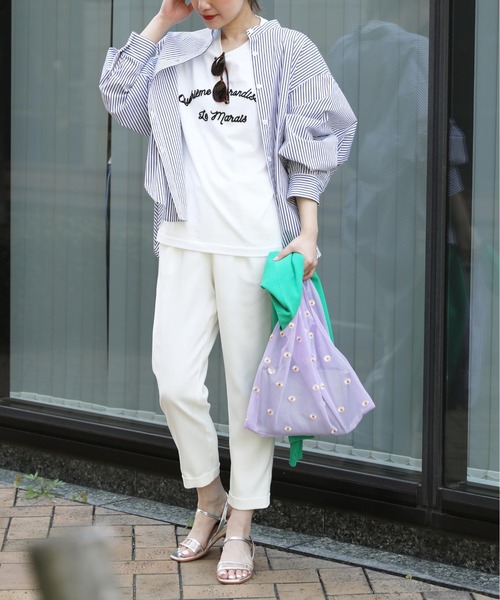 PICCIN(ピッチン)の「【WEB限定】フラワーエンブロイダリーエコバッグ(ショルダーバッグ・レディース・ブラック/パープル/イエロー/ブルー・FREE)」の19枚目の写真