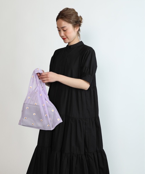 PICCIN(ピッチン)の「【WEB限定】フラワーエンブロイダリーエコバッグ(ショルダーバッグ・レディース・ブラック/パープル/イエロー/ブルー・FREE)」の17枚目の写真