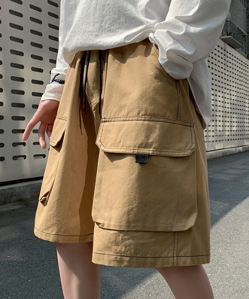 MGV（エムジーヴィー）の「カジュアルステッチハーフカーゴパンツ（カーゴパンツ・メンズ・ベージュ/ブラック・MEDIUM/LARGE/X-LARGE）」の3枚目の写真