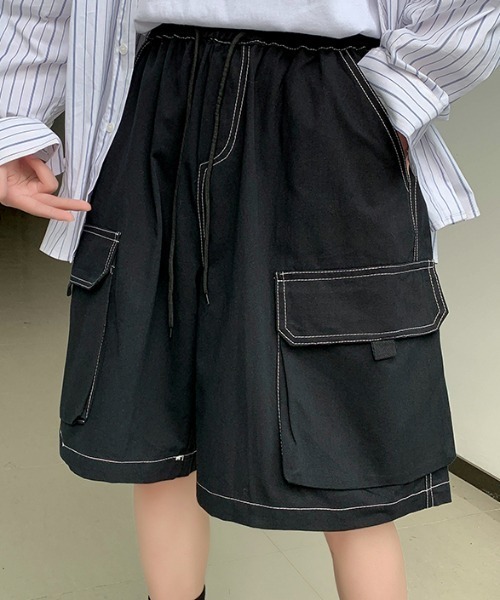 MGV（エムジーヴィー）の「カジュアルステッチハーフカーゴパンツ（カーゴパンツ・メンズ・ベージュ/ブラック・MEDIUM/LARGE/X-LARGE）」の12枚目の写真