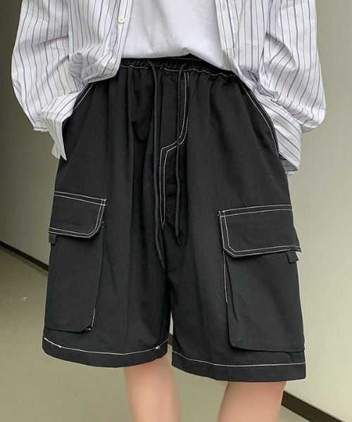 MGV（エムジーヴィー）の「カジュアルステッチハーフカーゴパンツ（カーゴパンツ・メンズ・ベージュ/ブラック・MEDIUM/LARGE/X-LARGE）」の14枚目の写真