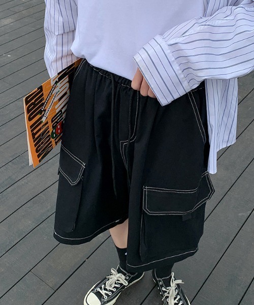 MGV（エムジーヴィー）の「カジュアルステッチハーフカーゴパンツ（カーゴパンツ・メンズ・ベージュ/ブラック・MEDIUM/LARGE/X-LARGE）」の10枚目の写真