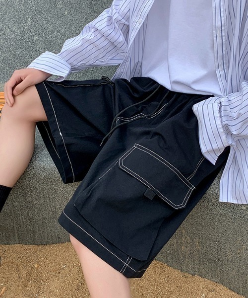 MGV（エムジーヴィー）の「カジュアルステッチハーフカーゴパンツ（カーゴパンツ・メンズ・ベージュ/ブラック・MEDIUM/LARGE/X-LARGE）」の17枚目の写真