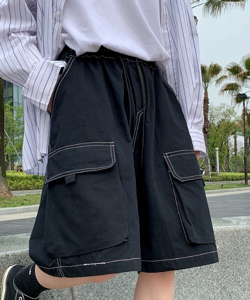 MGV（エムジーヴィー）の「カジュアルステッチハーフカーゴパンツ（カーゴパンツ・メンズ・ベージュ/ブラック・MEDIUM/LARGE/X-LARGE）」の4枚目の写真