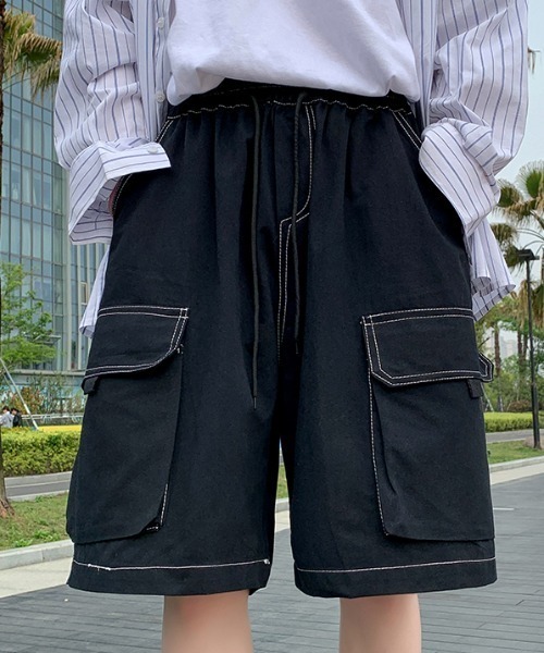 MGV（エムジーヴィー）の「カジュアルステッチハーフカーゴパンツ（カーゴパンツ・メンズ・ベージュ/ブラック・MEDIUM/LARGE/X-LARGE）」の6枚目の写真