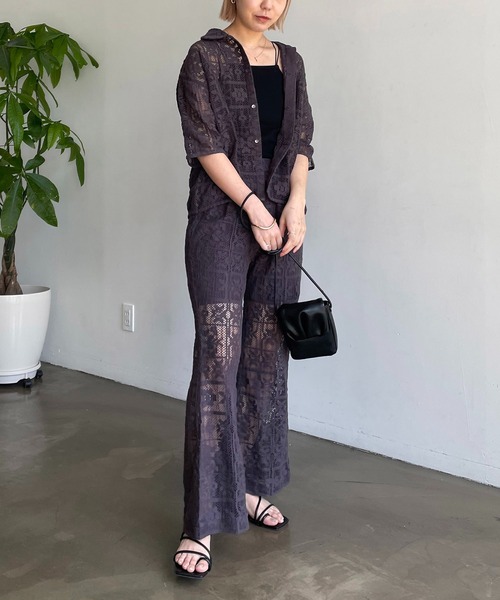 CAPRICIEUX LE'MAGE（カプリシューレマージュ）の「インドパネルレース半袖シャツ（シャツ/ブラウス・レディース・オフホワイト/ブラック・FREE）」の22枚目の写真