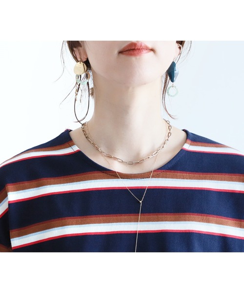 reca（レカ）の「マルチボーダーTシャツ（Tシャツ/カットソー・レディース・グレイッシュベージュ/オフホワイト/ネイビー・FREE）」の16枚目の写真
