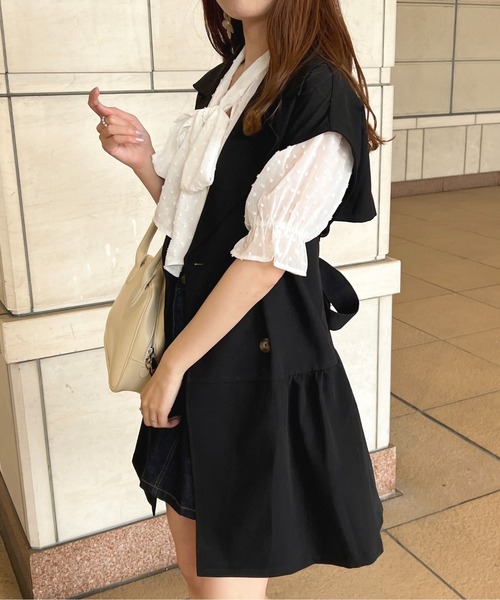 apres jour(アプレジュール)の「ショートティアードジレ【ZOZOTOWN限定アイテム】(ベスト・レディース・ブラック/ピンクベージュ/ライトベージュ・X-LARGE/フリー)」の11枚目の写真