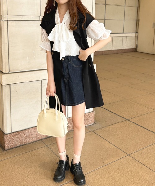 apres jour(アプレジュール)の「ショートティアードジレ【ZOZOTOWN限定アイテム】(ベスト・レディース・ブラック/ピンクベージュ/ライトベージュ・X-LARGE/フリー)」の14枚目の写真