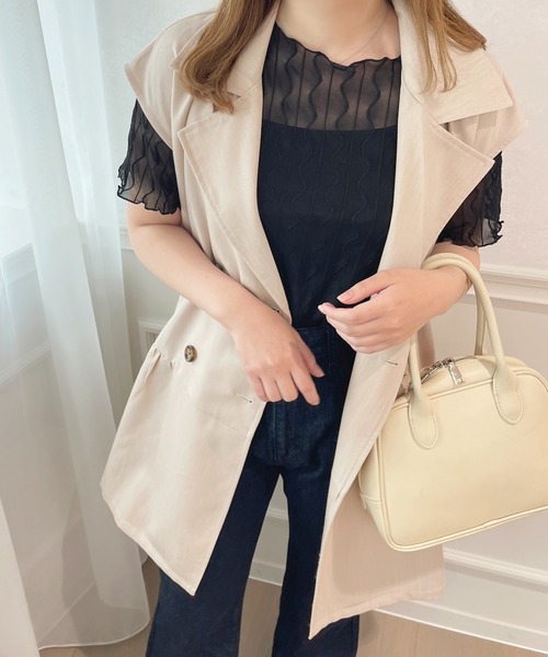 apres jour(アプレジュール)の「ショートティアードジレ【ZOZOTOWN限定アイテム】(ベスト・レディース・ブラック/ピンクベージュ/ライトベージュ・X-LARGE/フリー)」の6枚目の写真