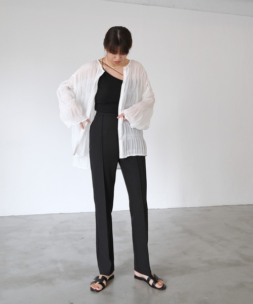 AKTE(アクテ)の「シアーロングブラウス(シャツ/ブラウス・レディース・ホワイト/ブラック・FREE)」の12枚目の写真