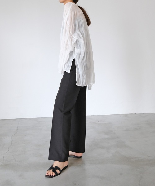 AKTE(アクテ)の「シアーロングブラウス(シャツ/ブラウス・レディース・ホワイト/ブラック・FREE)」の9枚目の写真