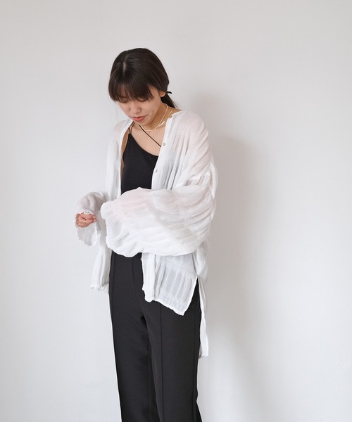 AKTE(アクテ)の「シアーロングブラウス(シャツ/ブラウス・レディース・ホワイト/ブラック・FREE)」の19枚目の写真