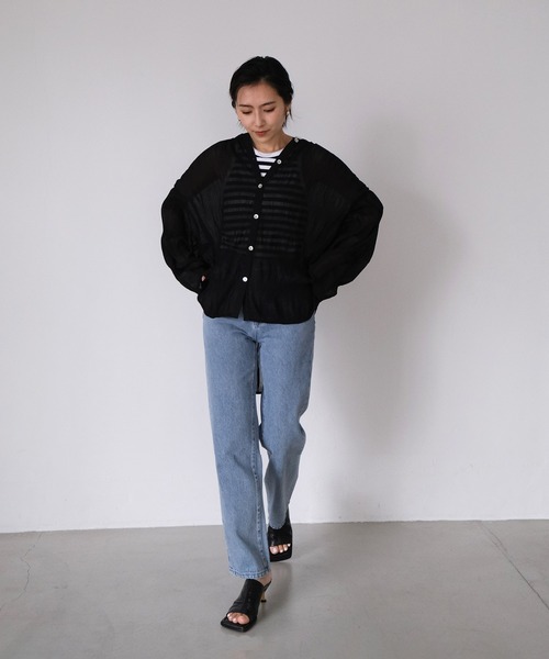 AKTE(アクテ)の「シアーロングブラウス(シャツ/ブラウス・レディース・ホワイト/ブラック・FREE)」の17枚目の写真