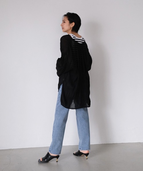 AKTE(アクテ)の「シアーロングブラウス(シャツ/ブラウス・レディース・ホワイト/ブラック・FREE)」の20枚目の写真