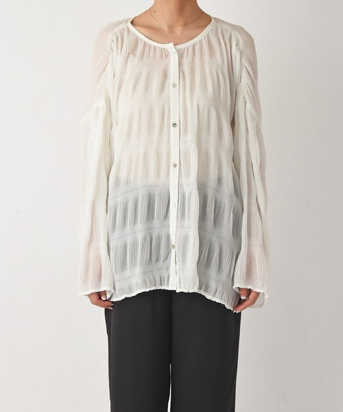 AKTE(アクテ)の「シアーロングブラウス(シャツ/ブラウス・レディース・ホワイト/ブラック・FREE)」の5枚目の写真