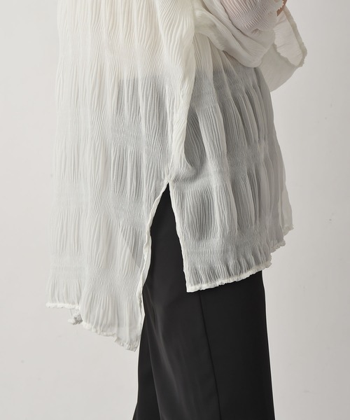 AKTE(アクテ)の「シアーロングブラウス(シャツ/ブラウス・レディース・ホワイト/ブラック・FREE)」の21枚目の写真