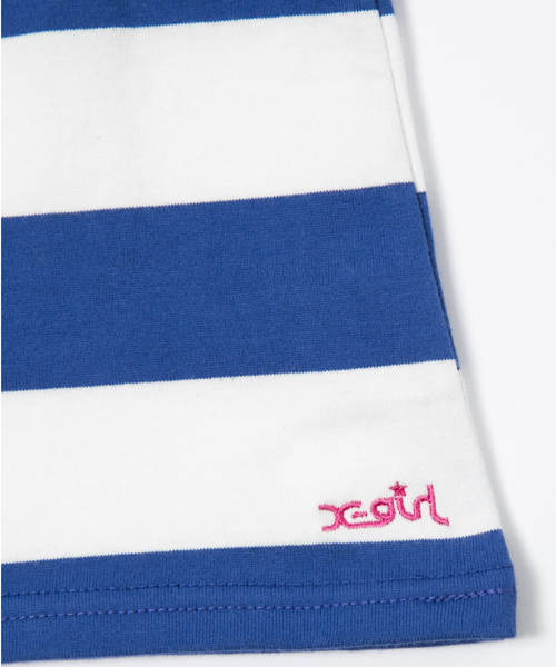 X-girl Stages（エックスガールステージス）の「【VERY(ベリー)5月号掲載商品】STRIPED FRILL TOP(4T～7T)（Tシャツ/カットソー・キッズ・アッシュ/レッド/ブルー・5T/4T/7T/6T）」の7枚目の写真