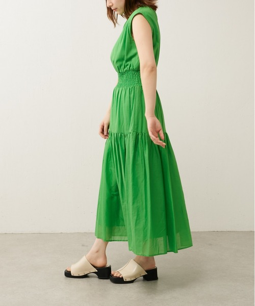 Lui's（ルイス）の「シャーリングコットンワンピース（ワンピース・レディース・ブラック/グリーン・FREE）」の10枚目の写真
