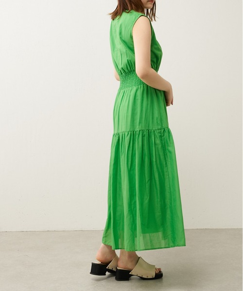 Lui's（ルイス）の「シャーリングコットンワンピース（ワンピース・レディース・ブラック/グリーン・FREE）」の11枚目の写真