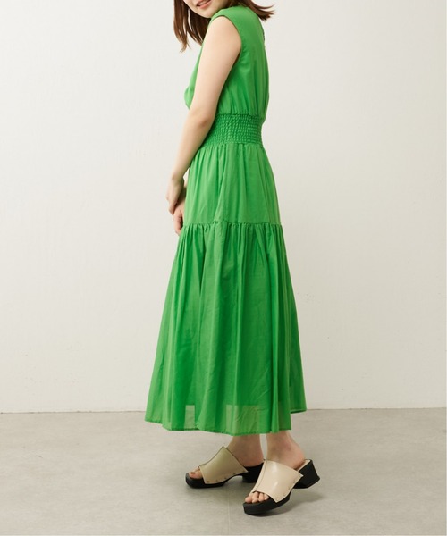 Lui's（ルイス）の「シャーリングコットンワンピース（ワンピース・レディース・ブラック/グリーン・FREE）」の8枚目の写真