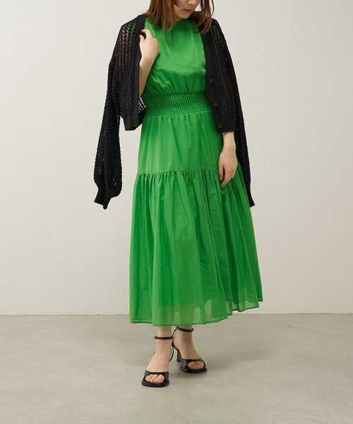 Lui's（ルイス）の「シャーリングコットンワンピース（ワンピース・レディース・ブラック/グリーン・FREE）」の21枚目の写真