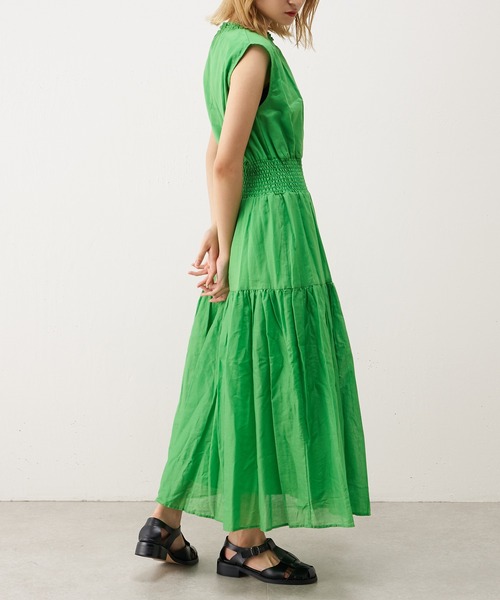 Lui's（ルイス）の「シャーリングコットンワンピース（ワンピース・レディース・ブラック/グリーン・FREE）」の13枚目の写真