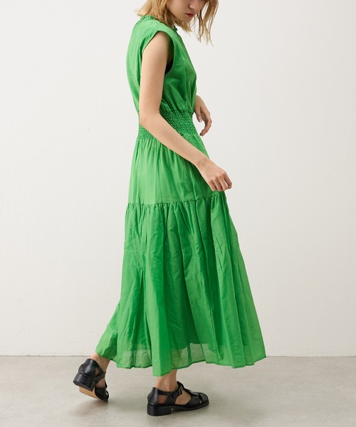 Lui's（ルイス）の「シャーリングコットンワンピース（ワンピース・レディース・ブラック/グリーン・FREE）」の15枚目の写真