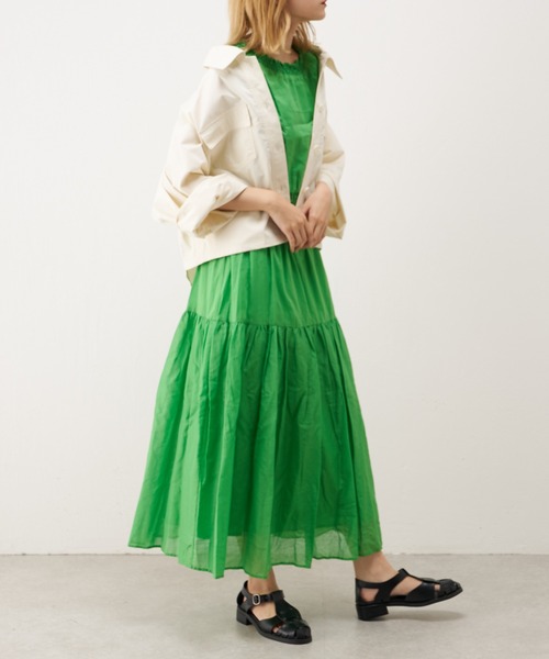 Lui's（ルイス）の「シャーリングコットンワンピース（ワンピース・レディース・ブラック/グリーン・FREE）」の19枚目の写真