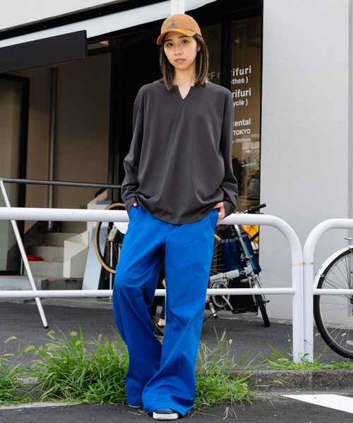 Blue Standard （ブルースタンダード）の「【Blue Standard/ブルースタンダード】ZEROSTAIN ゼロステイン 汗染みの目立ちにくいTシャツ UVカット 撥水性 汚れが付きにくい　キーネックロンT（Tシャツ/カットソー・メンズ・杢グレー/ホワイト/ダークブルー/ブラック/チャコールグレー・MEDIUM/X-LARGE/LARGE）」の16枚目の写真