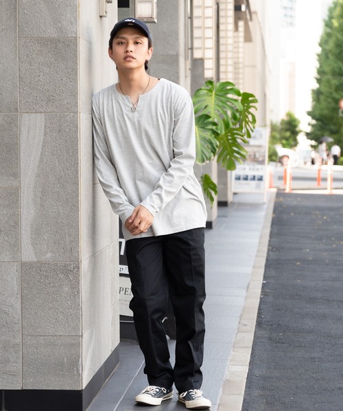 Blue Standard （ブルースタンダード）の「【Blue Standard/ブルースタンダード】ZEROSTAIN ゼロステイン 汗染みの目立ちにくいTシャツ UVカット 撥水性 汚れが付きにくい　キーネックロンT（Tシャツ/カットソー・メンズ・杢グレー/ホワイト/ダークブルー/ブラック/チャコールグレー・MEDIUM/X-LARGE/LARGE）」の19枚目の写真