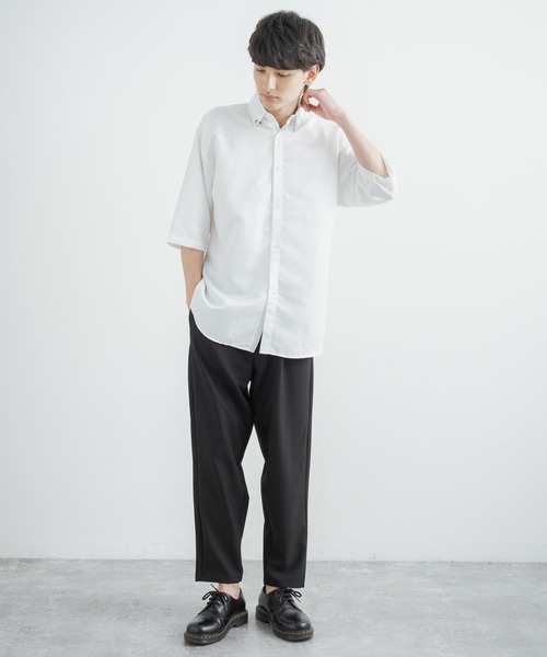 Rocky Monroe(ロッキーモンロー)の「オーバーサイズ チェーン付き半袖レギュラーカラーBIGシャツ(シャツ/ブラウス・メンズ・ホワイト/ブラック・M/L)」の10枚目の写真