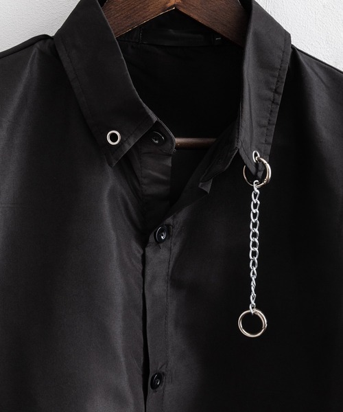 Rocky Monroe(ロッキーモンロー)の「オーバーサイズ チェーン付き半袖レギュラーカラーBIGシャツ(シャツ/ブラウス・メンズ・ホワイト/ブラック・M/L)」の14枚目の写真