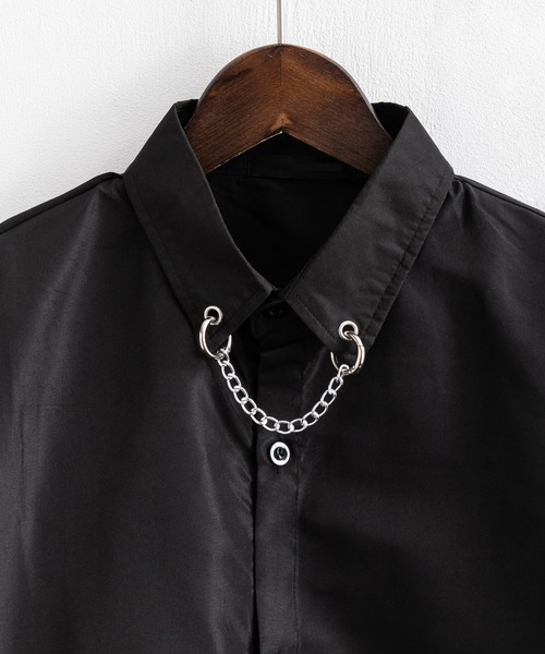 Rocky Monroe(ロッキーモンロー)の「オーバーサイズ チェーン付き半袖レギュラーカラーBIGシャツ(シャツ/ブラウス・メンズ・ホワイト/ブラック・M/L)」の19枚目の写真