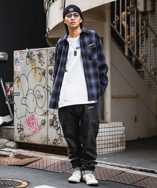 NineMicrophones（ナインマイクロフォンズ）の「WOOL CHECK SHIRT