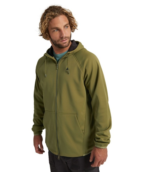 BURTON（バートン）の「撥水 ボンディングフリース ジップアップ パーカー（パーカー・メンズ・ホワイト/ブラック/スミクロ/オリーブ/ブラック×グレー・M/S/L/XS/XL）」の5枚目の写真