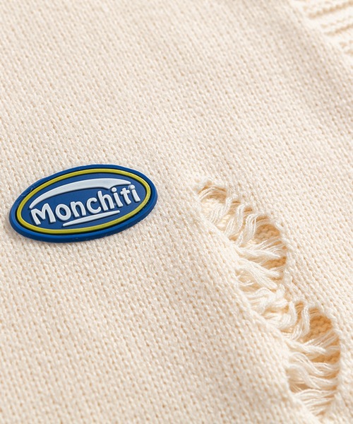 HOOK（フック）の「【HOOK】ダメージ加工Vネックニットベスト（ベスト・メンズ・ライトベージュ/ブラック・M/L/XL）」の9枚目の写真