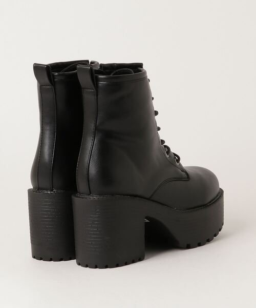 WEGO（ウィゴー）の「WEGO/レースアップヒールブーツ（ブーツ・レディース・ブラック・MEDIUM/LARGE）」の2枚目の写真