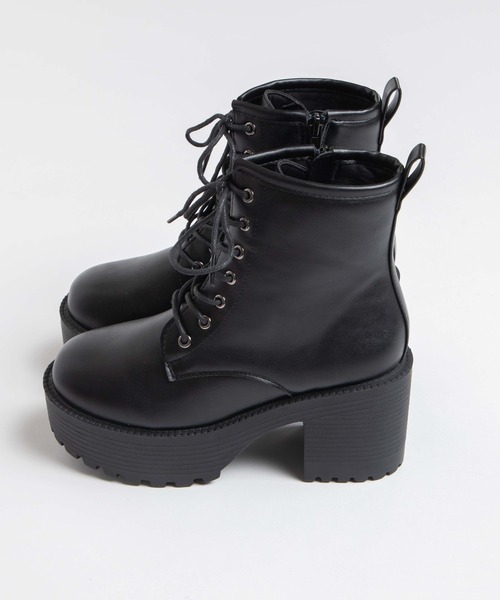 WEGO（ウィゴー）の「WEGO/レースアップヒールブーツ（ブーツ・レディース・ブラック・MEDIUM/LARGE）」の9枚目の写真