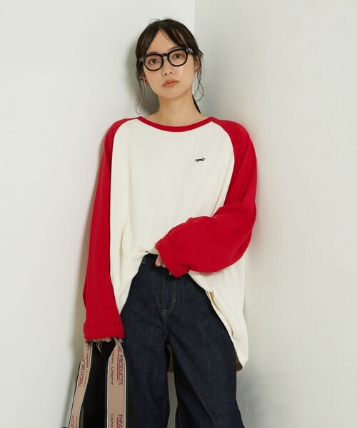 FREAK'S STORE(フリークスストア)の「TOWN CRAFT × FREAK'S STORE/タウンクラフト 別注 ベースボールロンT(Tシャツ/カットソー・レディース・ブラウン/レッド/ブラック/グリーン・フリ-)」の4枚目の写真