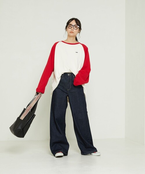 FREAK'S STORE(フリークスストア)の「TOWN CRAFT × FREAK'S STORE/タウンクラフト 別注 ベースボールロンT(Tシャツ/カットソー・レディース・ブラウン/レッド/ブラック/グリーン・フリ-)」の6枚目の写真