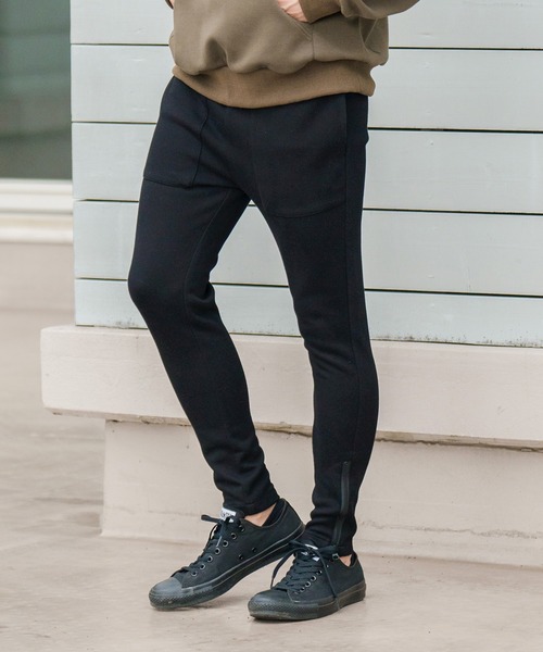 CAMBIO(カンビオ)の「mp10333-Bonding Kanoko Skinny Silhouette Pants パンツ(その他パンツ・メンズ・ダークブルー/アイボリー/ブラック・M/L/S)」の4枚目の写真