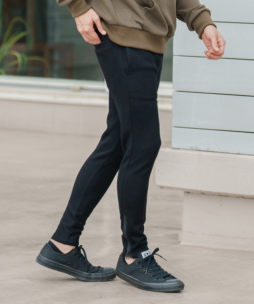 CAMBIO(カンビオ)の「mp10333-Bonding Kanoko Skinny Silhouette Pants パンツ(その他パンツ・メンズ・ダークブルー/アイボリー/ブラック・M/L/S)」の6枚目の写真