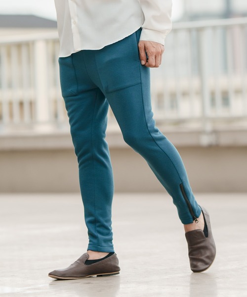 CAMBIO(カンビオ)の「mp10333-Bonding Kanoko Skinny Silhouette Pants パンツ(その他パンツ・メンズ・ダークブルー/アイボリー/ブラック・M/L/S)」の9枚目の写真