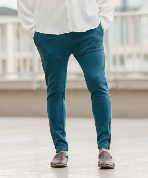 CAMBIO(カンビオ)の「mp10333-Bonding Kanoko Skinny Silhouette Pants パンツ(その他パンツ・メンズ・ダークブルー/アイボリー/ブラック・M/L/S)」の10枚目の写真