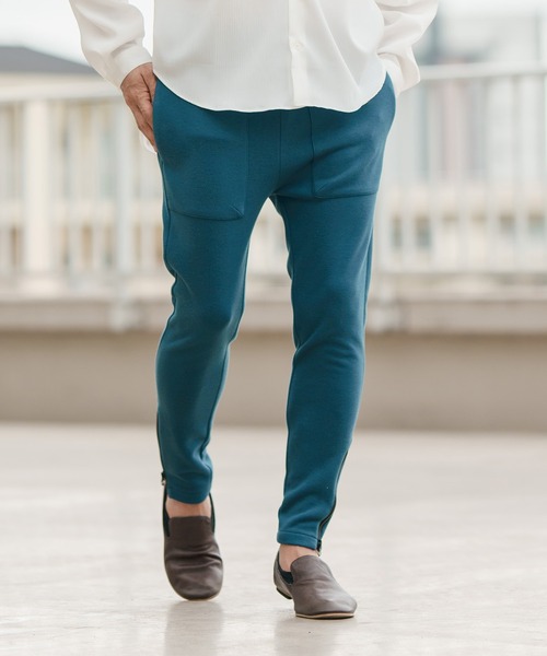 CAMBIO(カンビオ)の「mp10333-Bonding Kanoko Skinny Silhouette Pants パンツ(その他パンツ・メンズ・ダークブルー/アイボリー/ブラック・M/L/S)」の11枚目の写真